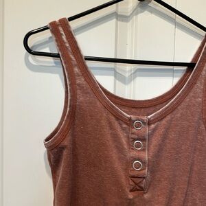 3 for $15! CHASER for Evereve, vintage rib-knit henley tank, size small